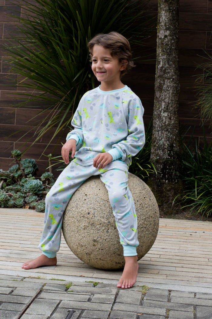 Pijama Robert Dino Bebe Gris