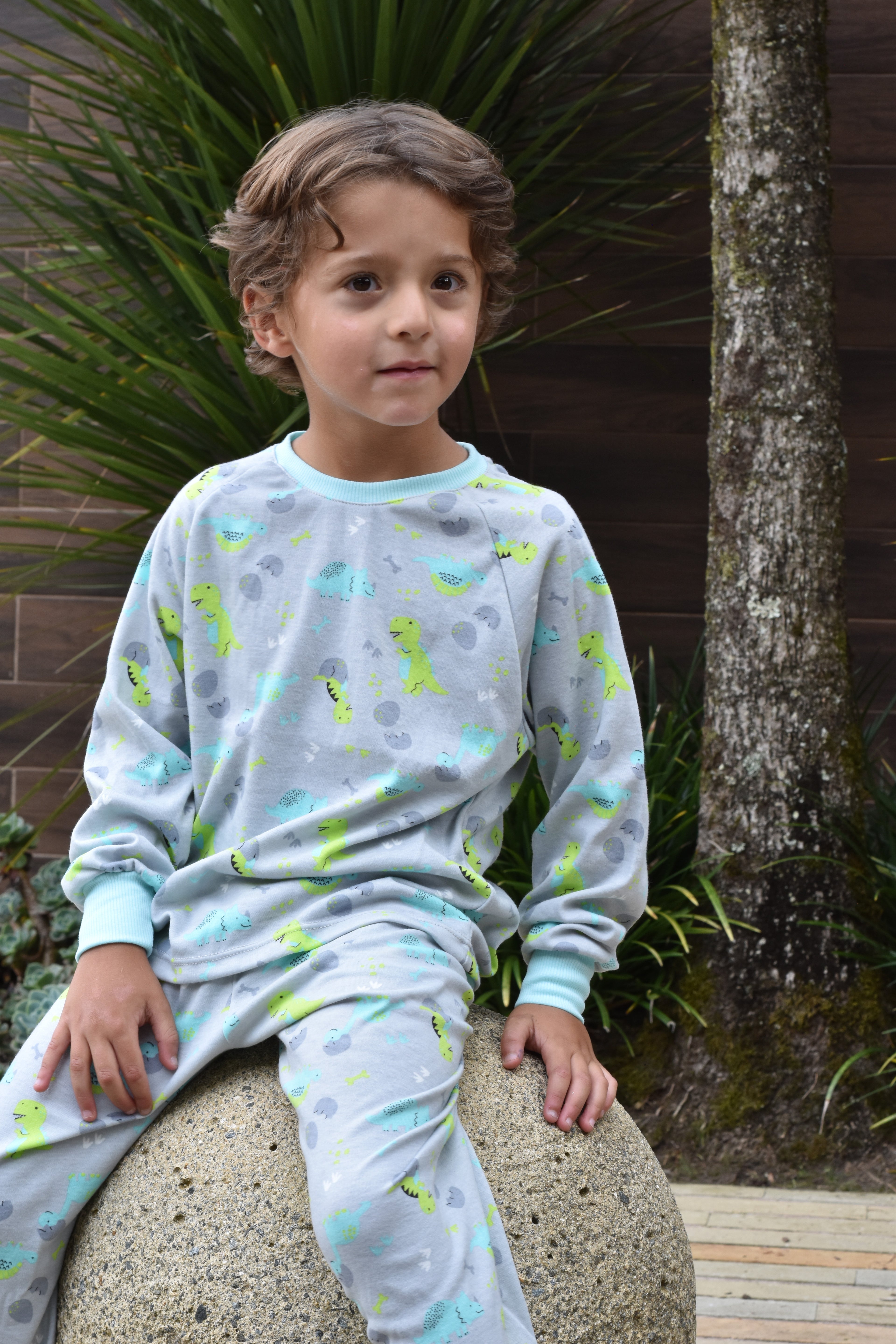 Pijama Robert Dino Bebe Gris